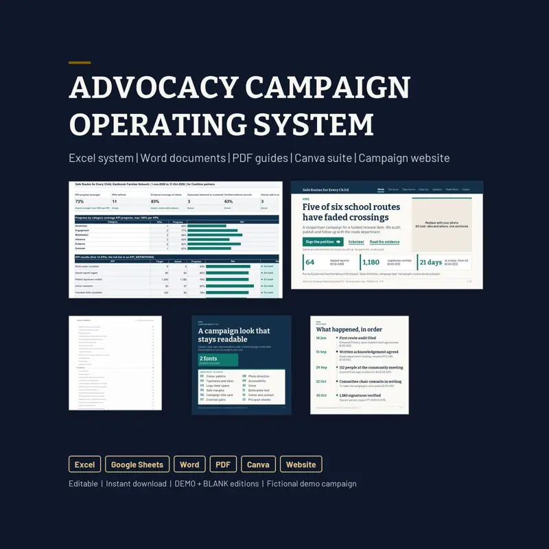 Advocacy Campaign OS, tampilan 1 dari 6
