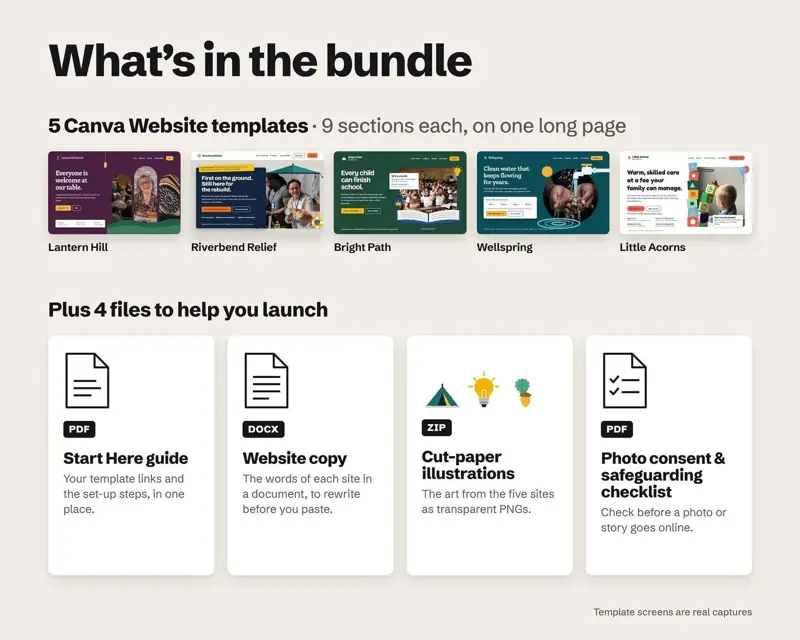 Website Lembaga: 5 template, tampilan 2 dari 6