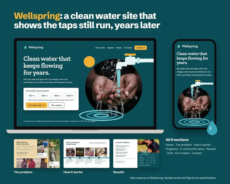 Website Lembaga: 5 template, tampilan 6 dari 6